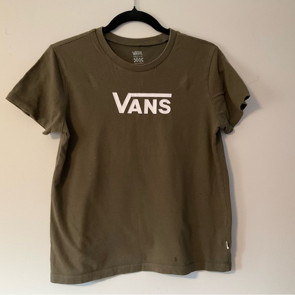 Vans Classic Logo Tee - Olive Green (Unisex Fit) - Picture 1 of 4